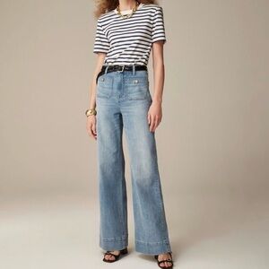 J. Crew Light Blue Wide-Leg High-Rise Jeans 96 Sailor trouser